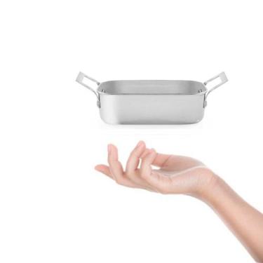 Imagem de Travessa Mini Alça Inox Couvert Servir Entradas Buffet 440ml - GOURMET