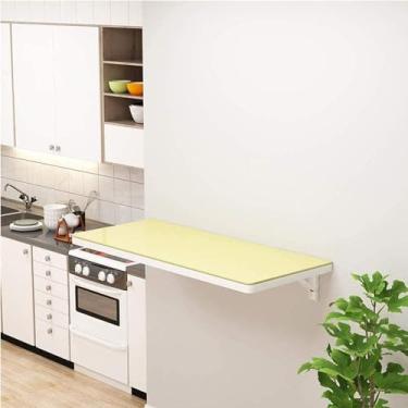 Imagem de Mesa de jantar dobrável de vidro temperado montada na parede OneColor Mesa conversível dobrável com economia de espaço - 60 × 40 cm, 70 × 40 cm