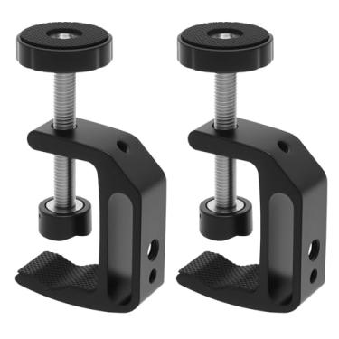 Imagem de MABCIRY 2 PCS Braçadeira C universal ABS, suporte de instalação em vários ângulos, braçadeira em forma de C, clipe de armário de cerca de mesa para móveis domésticos de madeira
