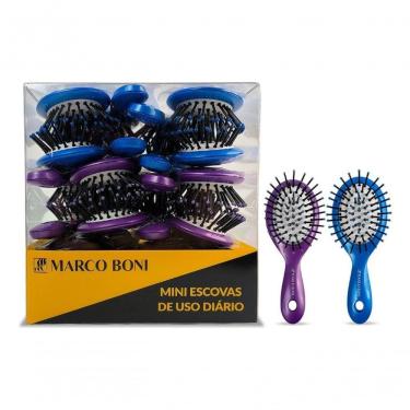 Imagem de Pote 24 Mini Escovas De Cabelo Redonda De Bolsa Marco Boni