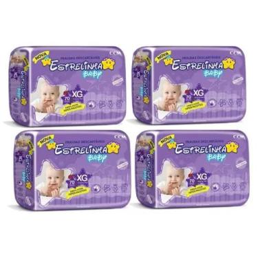 Imagem de Fralda Estrelinha Baby Hiper 4 Pacotes Tamanho XG Com 70 Unidades Cada