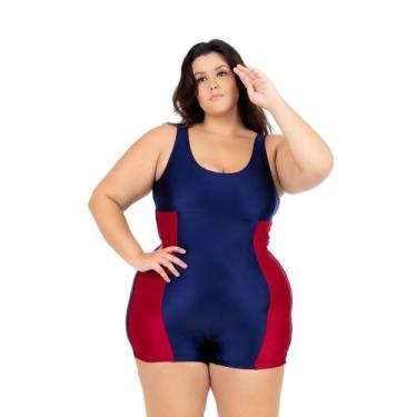 Imagem de Maiô Natação Hidroginástica Plus 50 ao 56 Recorte Lateral - HYPE MODAS