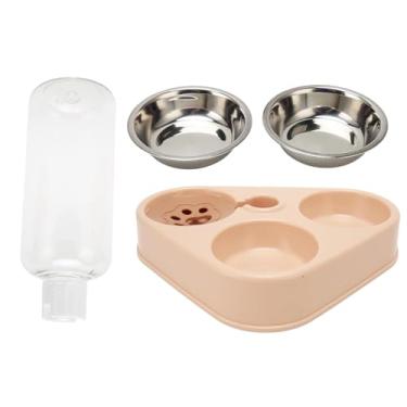 Imagem de Conjunto de tigela de comida e água para gatos, garrafa de água automática de 500 ml, dispensador de água e comida para gatos, conjunto com 3 tigelas, alimentador de gatos, dispensador de ração para