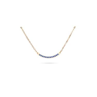 Imagem de PENLYU Colar feminino de zircônia cúbica banhado a ouro 14K | Pingente de barra curvada com design de um quarto de círculo | Presentes de Natal personalizados para amigas, Aço inoxidável, Sem Pedra