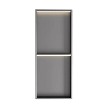 Imagem de Prateleira de parede embutida de aço inoxidável para armazenamento de banheiro, iluminação Waterproo-f No Tile Nee-d Organizador de armário de banheiro (cinza, 700 x 280 x 125 mm)