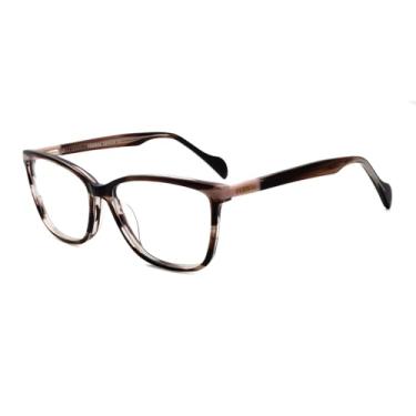 Imagem de FERAVIA Óculos femininos sem grau, óculos quadrados estreitos, modernos, acetato, estilosos, femininos, Óculos marrons