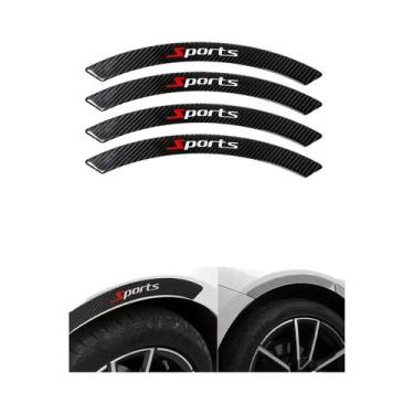Imagem de Adesivos De Fibra De Carbono Para Para-lamas De Carro, 4 Peças, Tiras 