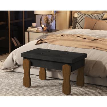 Imagem de Puff, Banqueta, Recamier Captone Madri Pés de Madeira 0,97 Cor Preto - Comprar Moveis em Casa