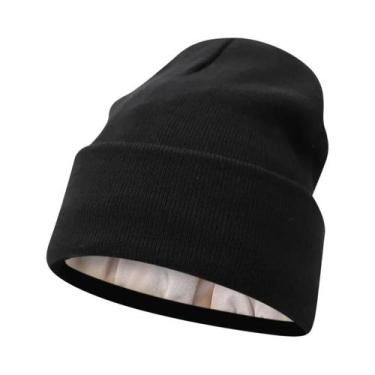 Imagem de Gorro Unissex De Inverno Em Tricô Com Forro De Cetim, Quente E Com Pun