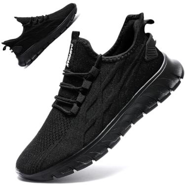 Imagem de DaoLxi Tênis de corrida feminino, sem cadarço, caminhada, academia, antiderrapante, trabalho, treino, jogging, C Preto, 37