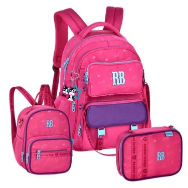 Imagem de Kit Mochila de Costas Com Bolsinha Rebecca Bonbon Original Lancheira T
