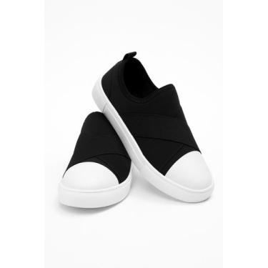 Imagem de Tênis Infantil Casual Faixas - Vida Costeira Caçados, Preto, 24