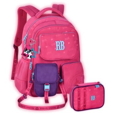Imagem de Kit Original Mochila Rebecca Bonbon e Estojo Box Meninas, Rosa