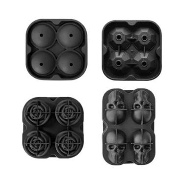 Imagem de Forma De Gelo De Silicone 3D Em Formato De Crânio Com Diamantes, Bande