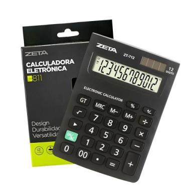 Imagem de Calculadora de Mesa Zeta 12 Dígitos ZT712