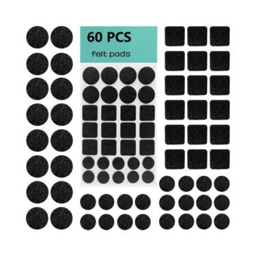 Imagem de Protetores De Pés De Móveis Em Feltro Autoadesivos Pretos, 3mm De Espe