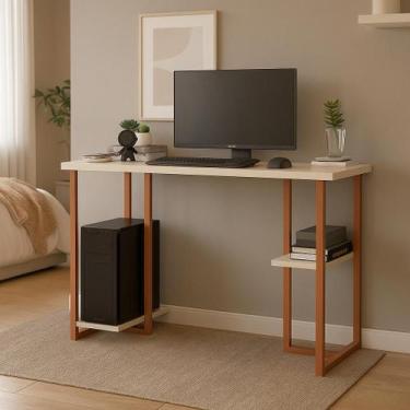 Imagem de mesinha de estudo com prateleira para computador desktop barzinho apar