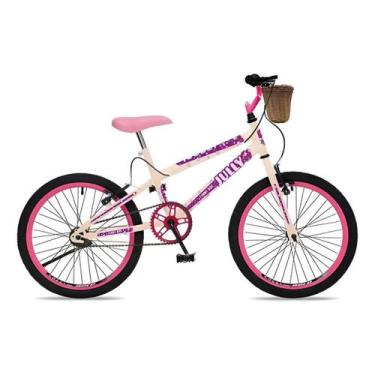 Imagem de Bicicleta passeio colli bike jully aro 20 bege com cesto