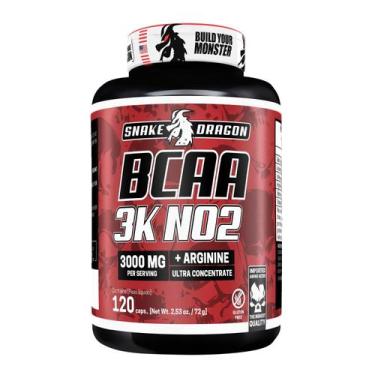 Imagem de BCAA 3K NO2 Snake Dragon 120 Cápsulas Suplemento Alimentar