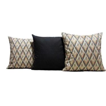 Imagem de Capas Almofadas 60x60 Estampa Geométrica Conjunto 3 Peças - Nallu Deco