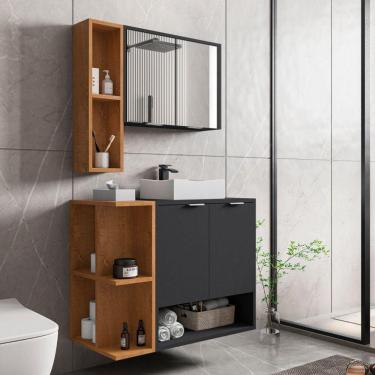 Imagem de Gabinete Com Cuba E Espelheira Ibiza Naturalle Bechara