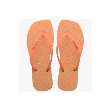 Imagem de Chinelo Havaianas Slim Square Sparkle, Pêssego, 39/40