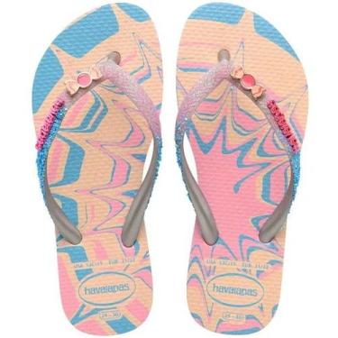 Imagem de Chinelo Havaianas Kids Slim Glitter II, Rosa glow, 35/36