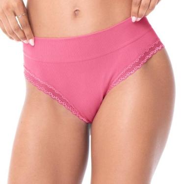 Imagem de Calcinha Tanga Rib e Renda sem Costura Rosa Deserto - Zee Rucci, P