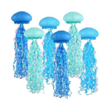 Imagem de Lanternas De Papel Coloridas Em Gradiente Com Formato De Água-viva, 6 