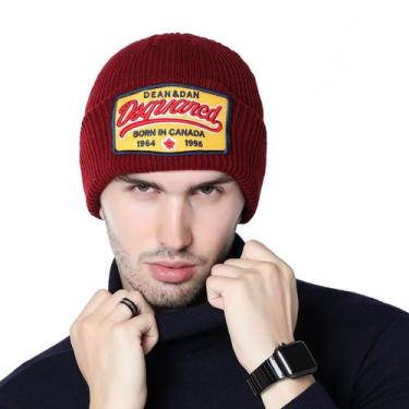 Imagem de Chapéu quente tricotado DSQUAREDS vermelho para homens e mulheres - yi