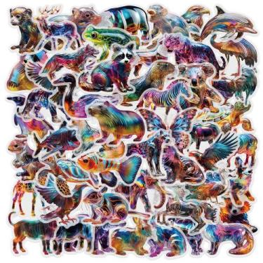 Imagem de Adesivos transparentes, vidro, animais, vinil impermeável, 50 unidades