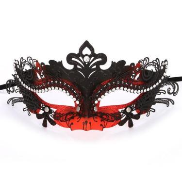 Imagem de Máscara de cosplay, adereços de fantasia de Halloween, metal meio pret