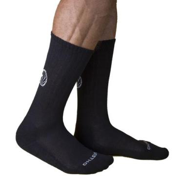 Imagem de Meia de Vôlei Cano Médio sem costura VISTHO, 39/43, Preto, Branco