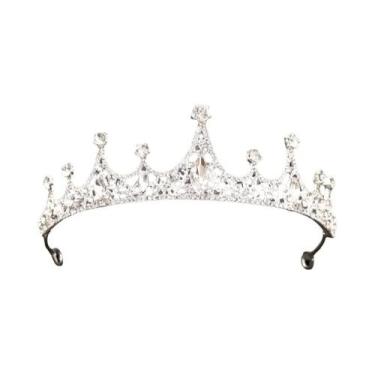 Imagem de Coroa De Noiva Em Cristal Prateado Com Strass, Acessórios De Cabelo Pa