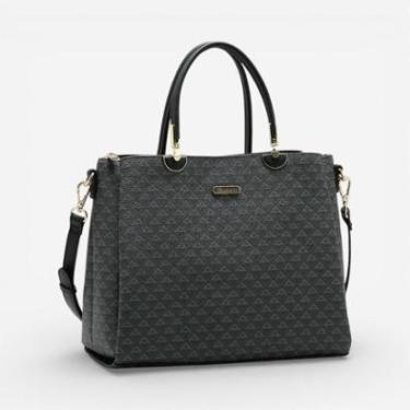 Imagem de Bolsa Feminina Chenson Mão New Elemento Gráfico Preta-Feminino