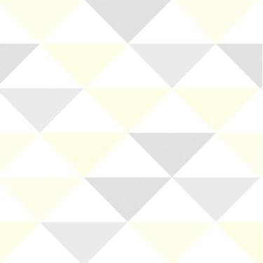 Imagem de Papel De Parede Triangulo Geométrico Amarelo Cinza Branco