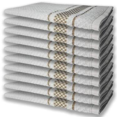 Imagem de 10 Panos De Prato Atoalhado Felpudo Marrom - TOALHAS SHOW