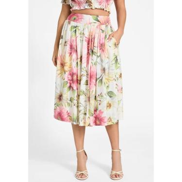 Imagem de Saia Midi Rodada Eco Floral-Feminino