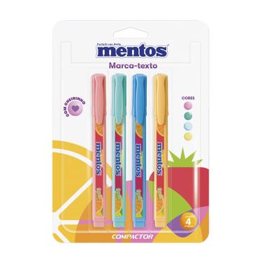 Imagem de Marcador de Texto Compactor Mentos 4 Cores