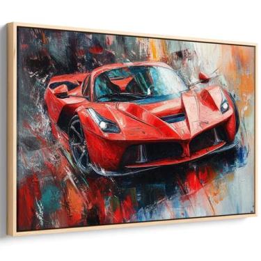 Imagem de Quadro decorativo Carro Flamejante Nas Cores da Velocidade - Art Canva