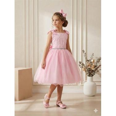 Imagem de Vestido Infantil Rosa Bebê para Festa das Princesas Mariely, 12, Paste