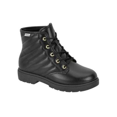 Imagem de Bota Coturno Infantil Menina Molekinha, Preto, Preto, 31