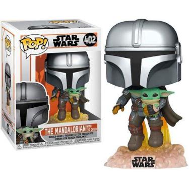 Imagem de Pop! Funko Mandaloriano C/ Baby Yoda Voando 402  Star Wars - Funko Inc