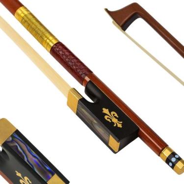 Imagem de Arco Profissional Violino 4/4 Pau Brasil Pernambuco Talão Ébano Flor L