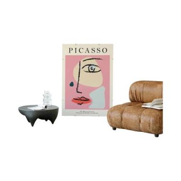 Imagem de Pôster De Pintura Em Tela Abstrata Vintage Minimalista De Rosto E Corp