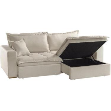 Imagem de Sofá Cama com Baú Messina em Linho 4 Lugares Retrátil e Reclinável 230