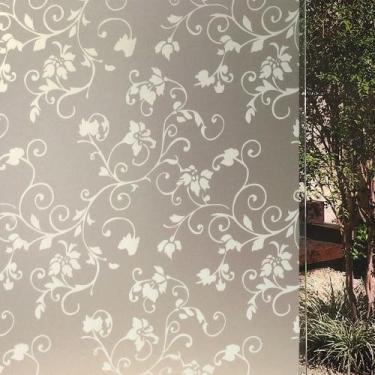 Imagem de Pelicula Eletrostatica para Vidro Blindex Modelo Jateado Galhos e Flor