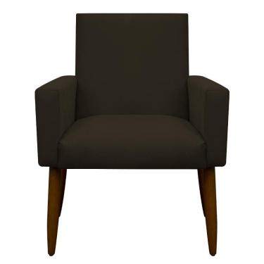 Imagem de Kit 2 Poltronas Com Puff Redondo Nina Suede Marrom Escuro Herrero