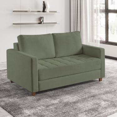 Imagem de Sofá Cama Casal Marcelle 2 Lugares Em Bouclé Talento Móveis Verde