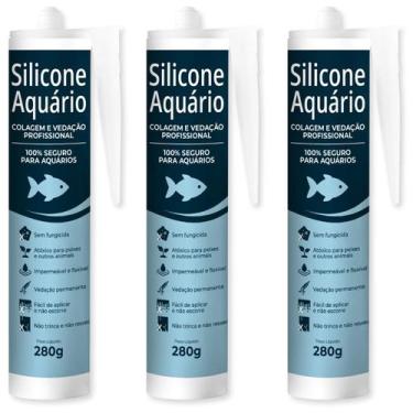 Imagem de Kit 03 Cola Silicone para Aquário Sem Fungicida - CAZE
